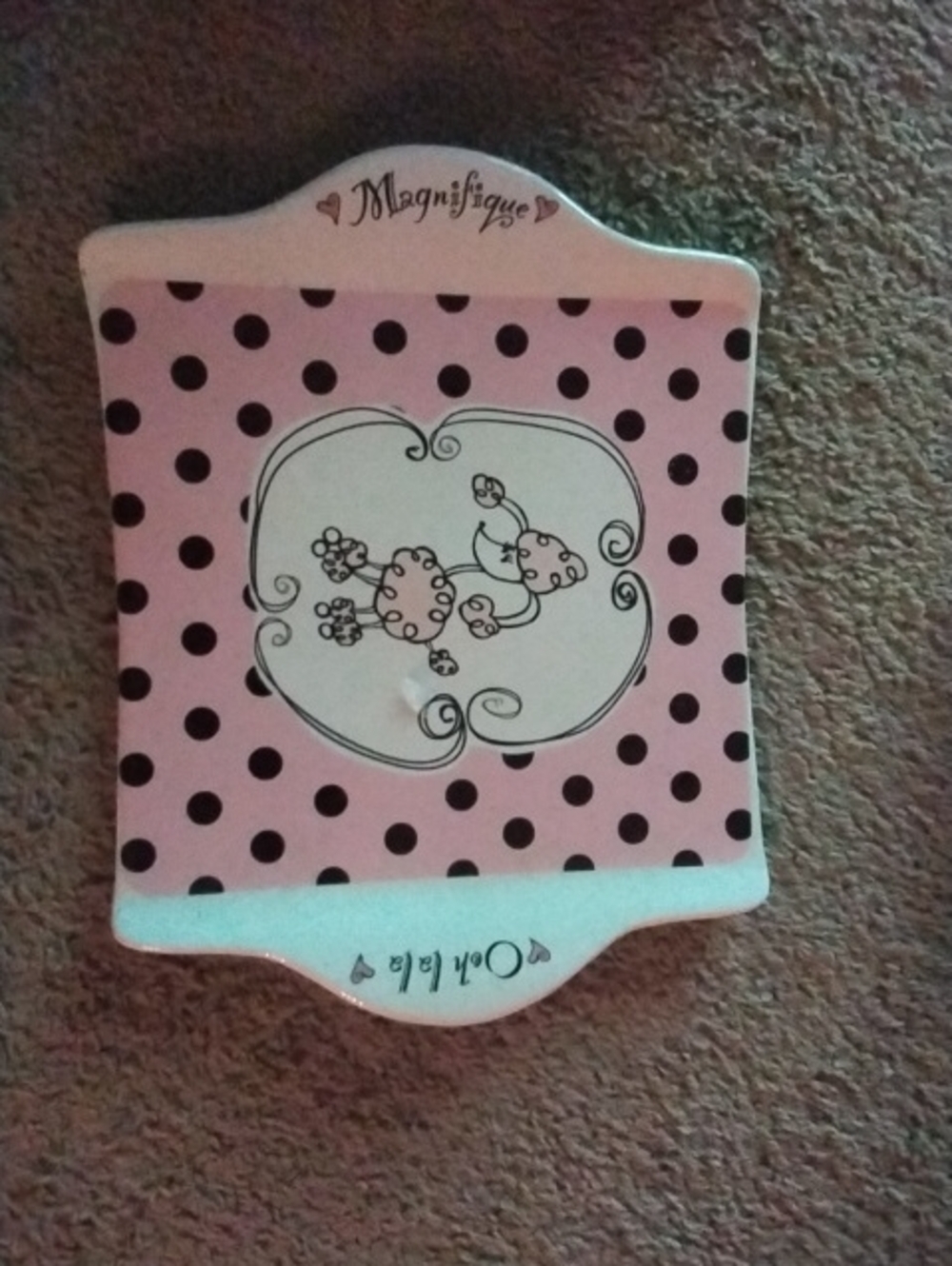 Ganz Magnifique Pink Polka Dot Decorative Tray